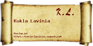 Kukla Lavínia névjegykártya